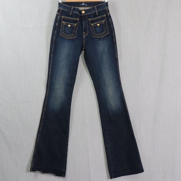 7 For All Mankind Denim - 7 For All Mankind Denim Trouser Womens 27 In Y2K Retro Runaway Jeans *Raw Hem